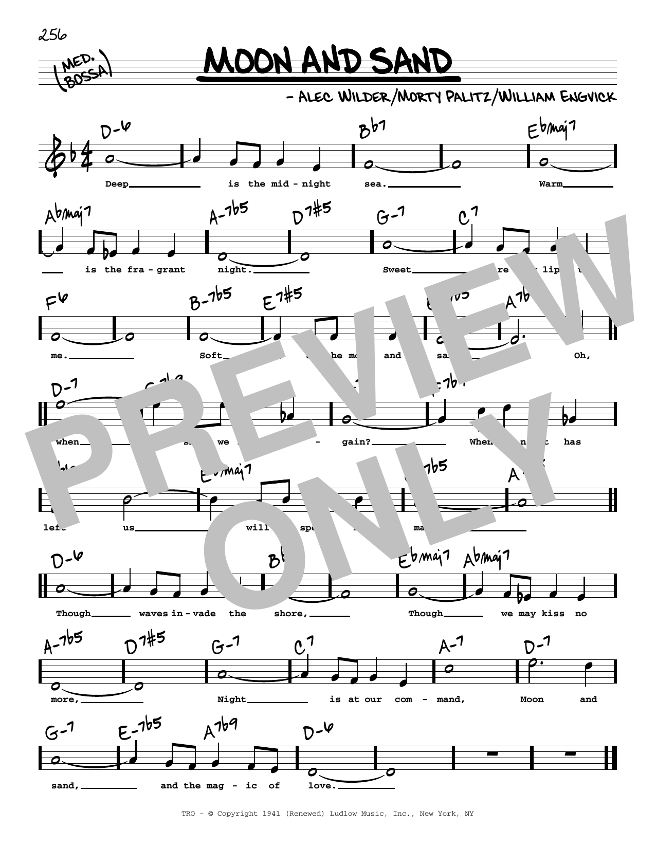 William Engvick Moon And Sand (High Voice) Sheet Music Notes & Chords for Real Book – Melody, Lyrics & Chords - Download or Print PDF