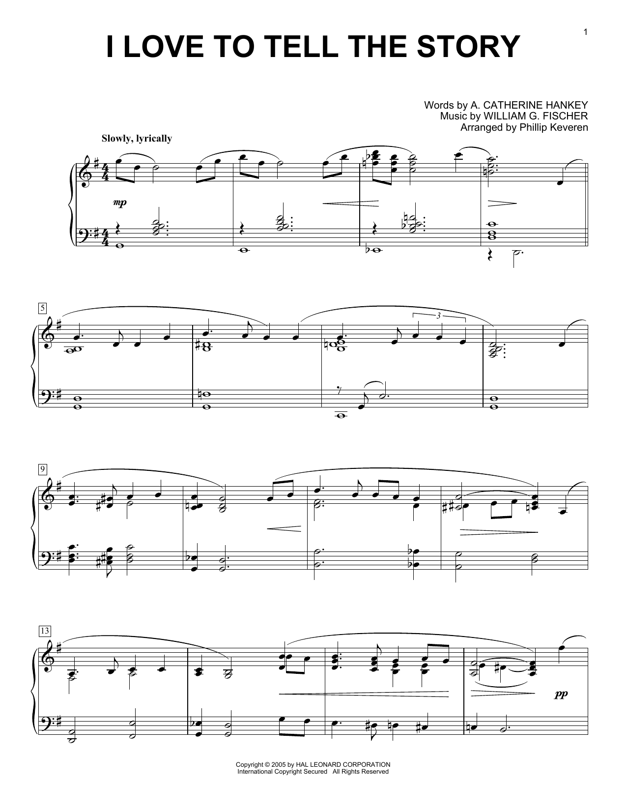 William G. Fischer I Love To Tell The Story [Jazz version] (arr. Phillip Keveren) Sheet Music Notes & Chords for Piano Solo - Download or Print PDF