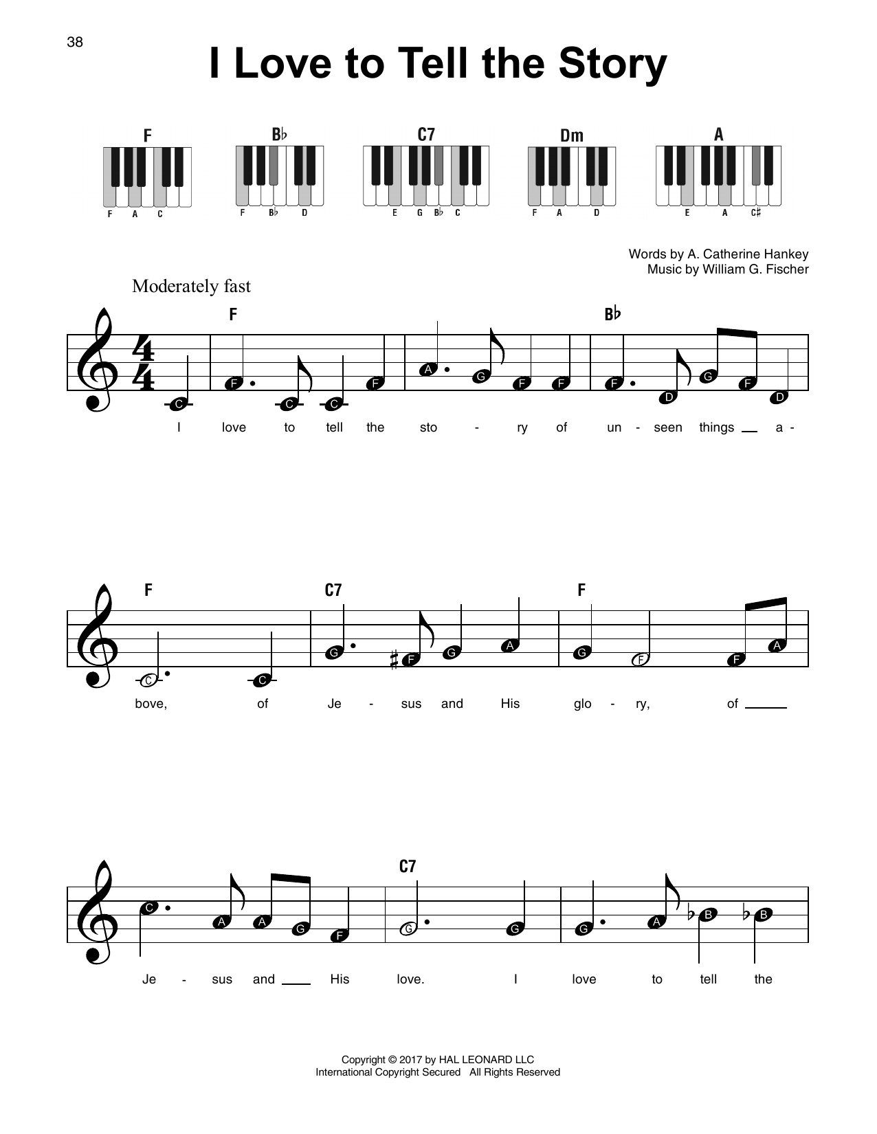 William G. Fischer I Love To Tell The Story Sheet Music Notes & Chords for Accordion - Download or Print PDF
