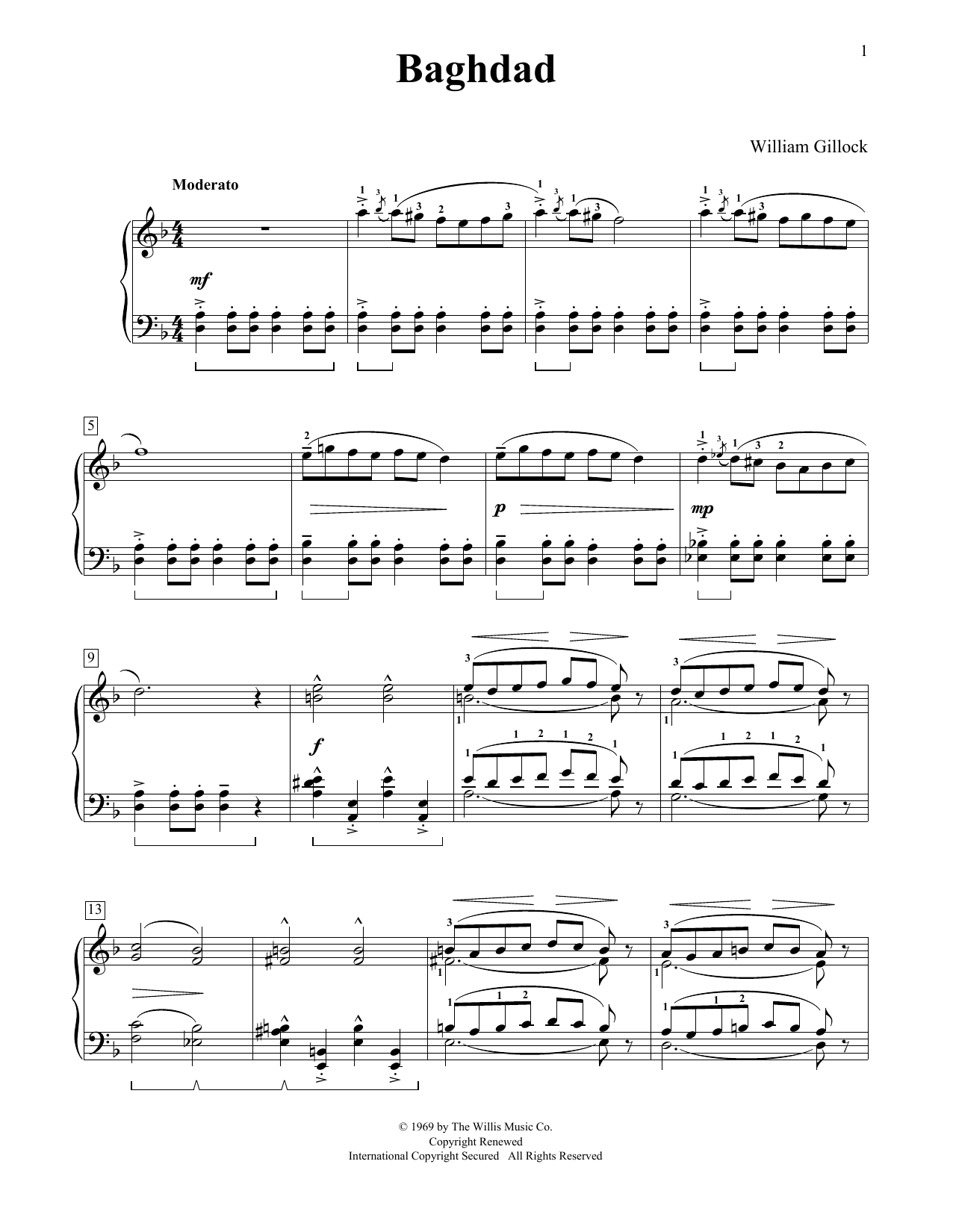 William Gillock Baghdad Sheet Music Notes & Chords for Educational Piano - Download or Print PDF