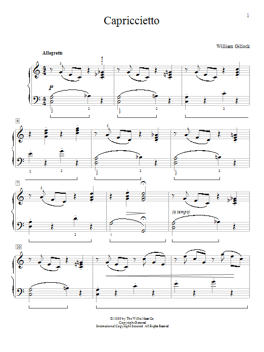 William Gillock Capriccietto Sheet Music Notes & Chords for Educational Piano - Download or Print PDF