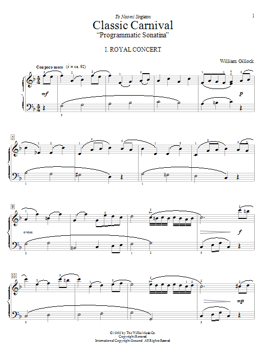 William Gillock Classic Carnival Sheet Music Notes & Chords for Educational Piano - Download or Print PDF