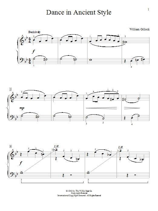 William Gillock Dance In Ancient Style Sheet Music Notes & Chords for Educational Piano - Download or Print PDF