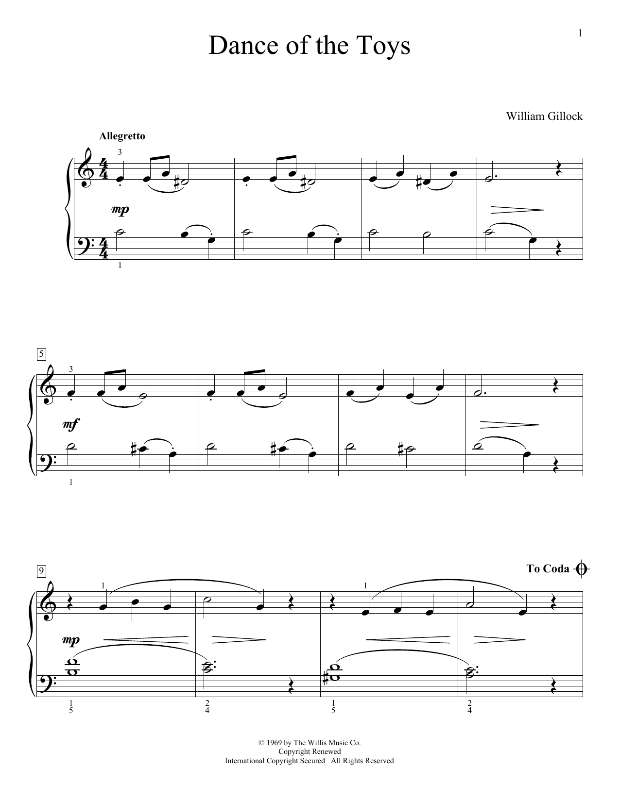 William Gillock Dance Of The Toys Sheet Music Notes & Chords for Educational Piano - Download or Print PDF