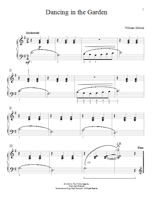 William Gillock Dancing In The Garden Sheet Music Notes & Chords for Educational Piano - Download or Print PDF