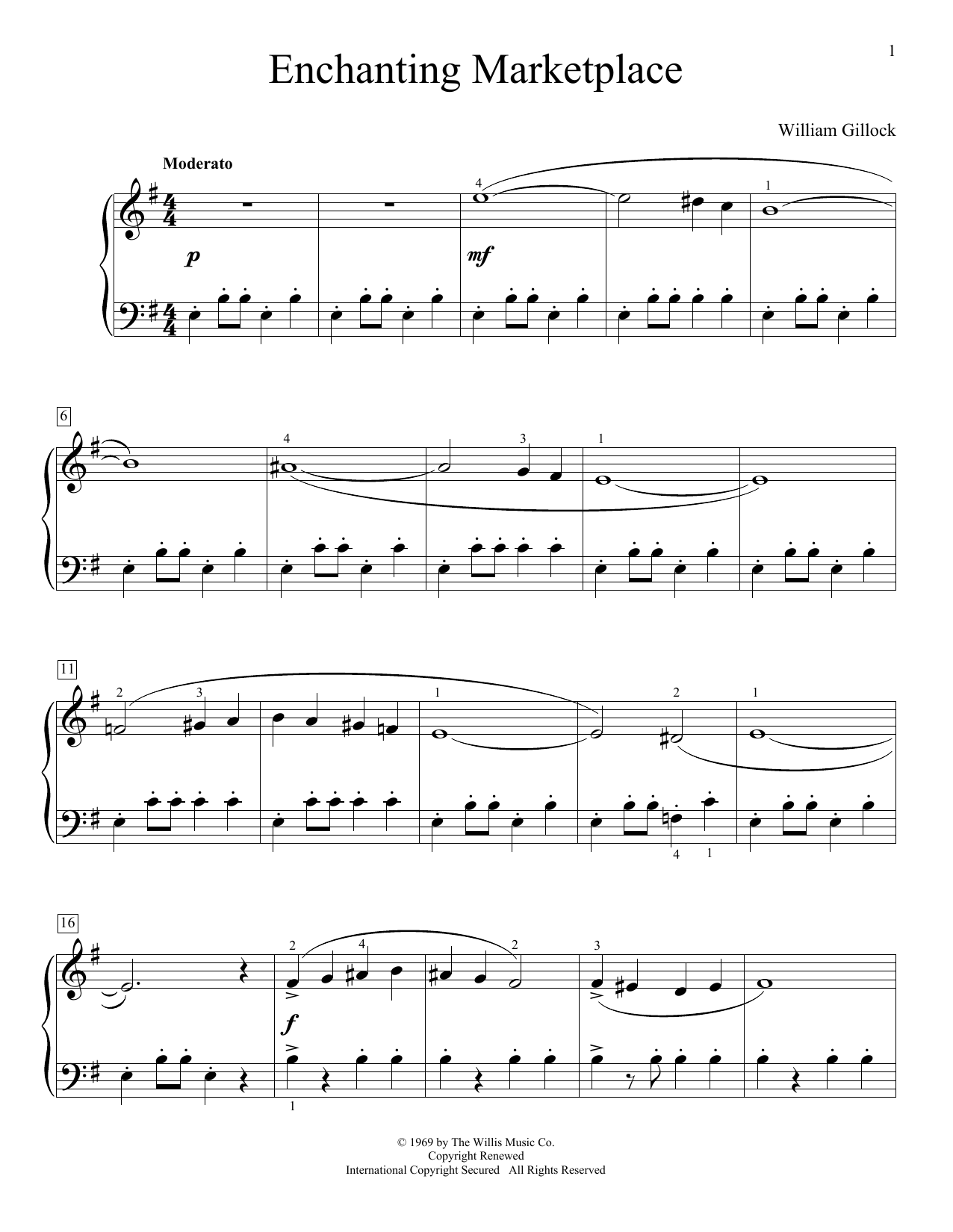 William Gillock Oriental Marketplace Sheet Music Notes & Chords for Educational Piano - Download or Print PDF