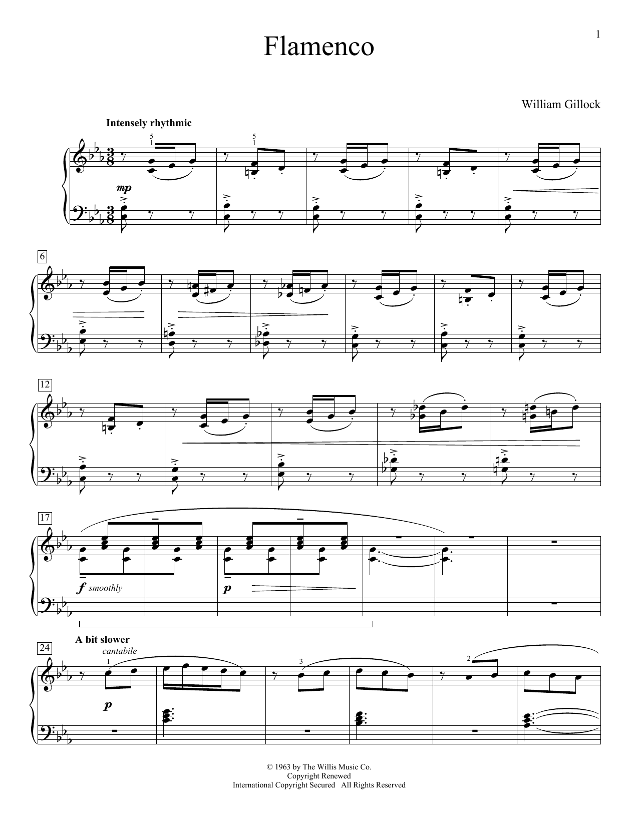 William Gillock Flamenco Sheet Music Notes & Chords for Educational Piano - Download or Print PDF