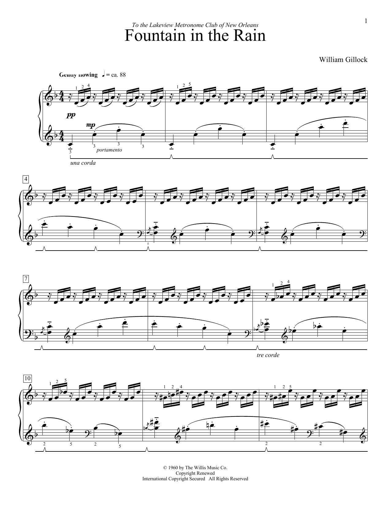 William Gillock Fountain In The Rain Sheet Music Notes & Chords for Educational Piano - Download or Print PDF