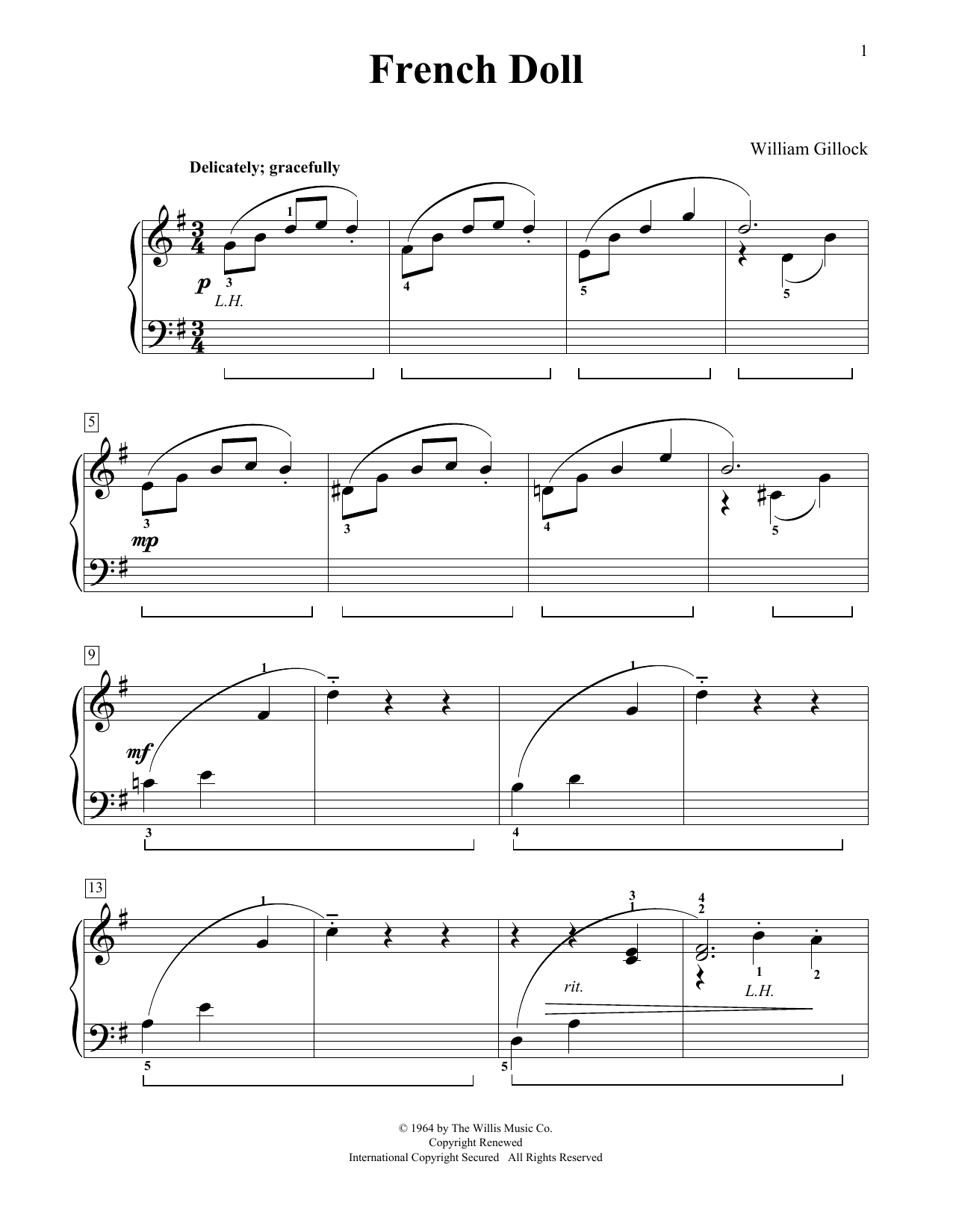 William Gillock French Doll Sheet Music Notes & Chords for Educational Piano - Download or Print PDF