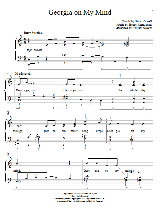 William Gillock Georgia On My Mind Sheet Music Notes & Chords for Educational Piano - Download or Print PDF