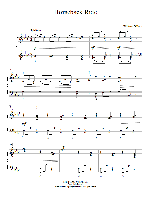 William Gillock Horseback Ride Sheet Music Notes & Chords for Educational Piano - Download or Print PDF