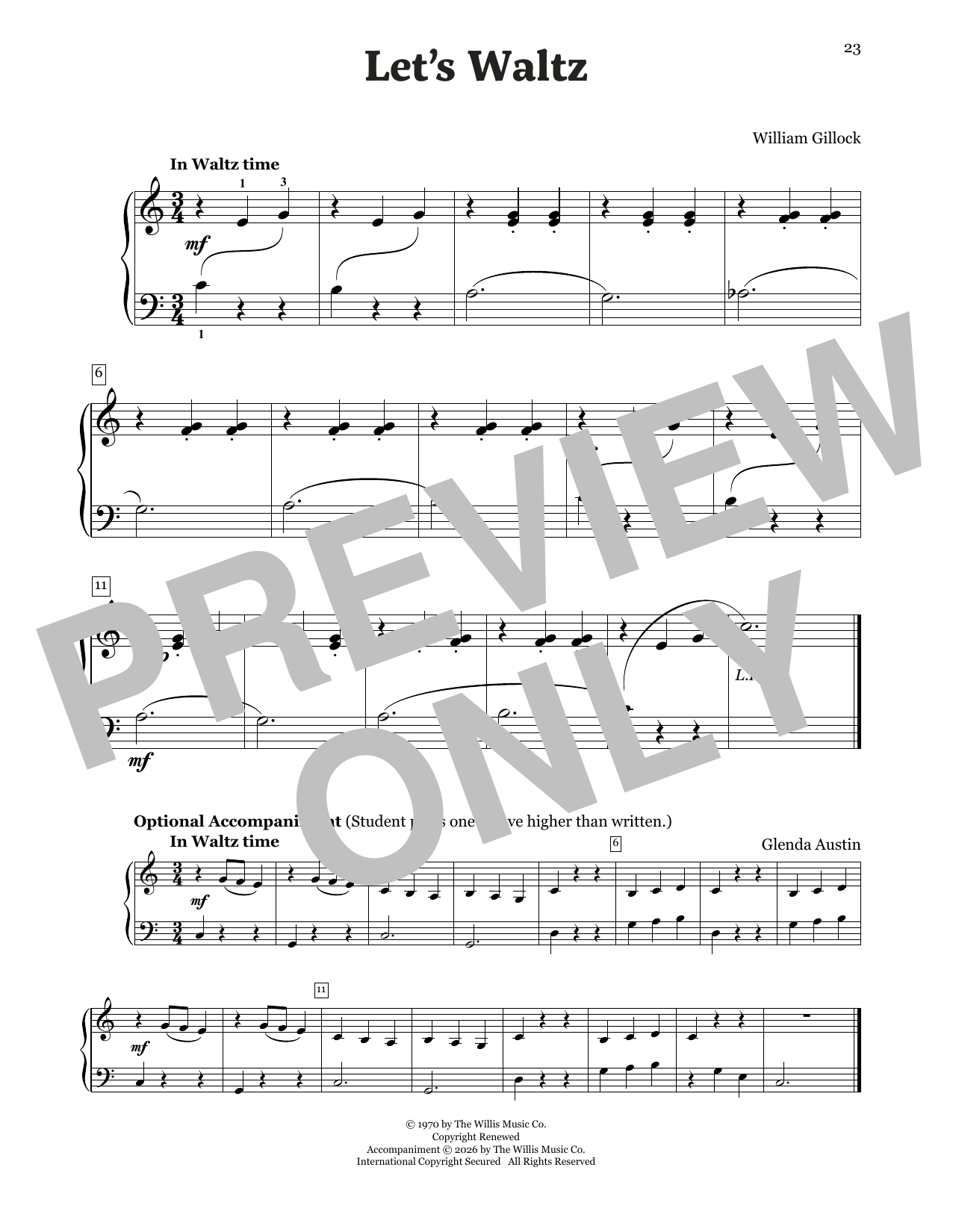 William Gillock Let's Waltz Sheet Music Notes & Chords for Educational Piano - Download or Print PDF