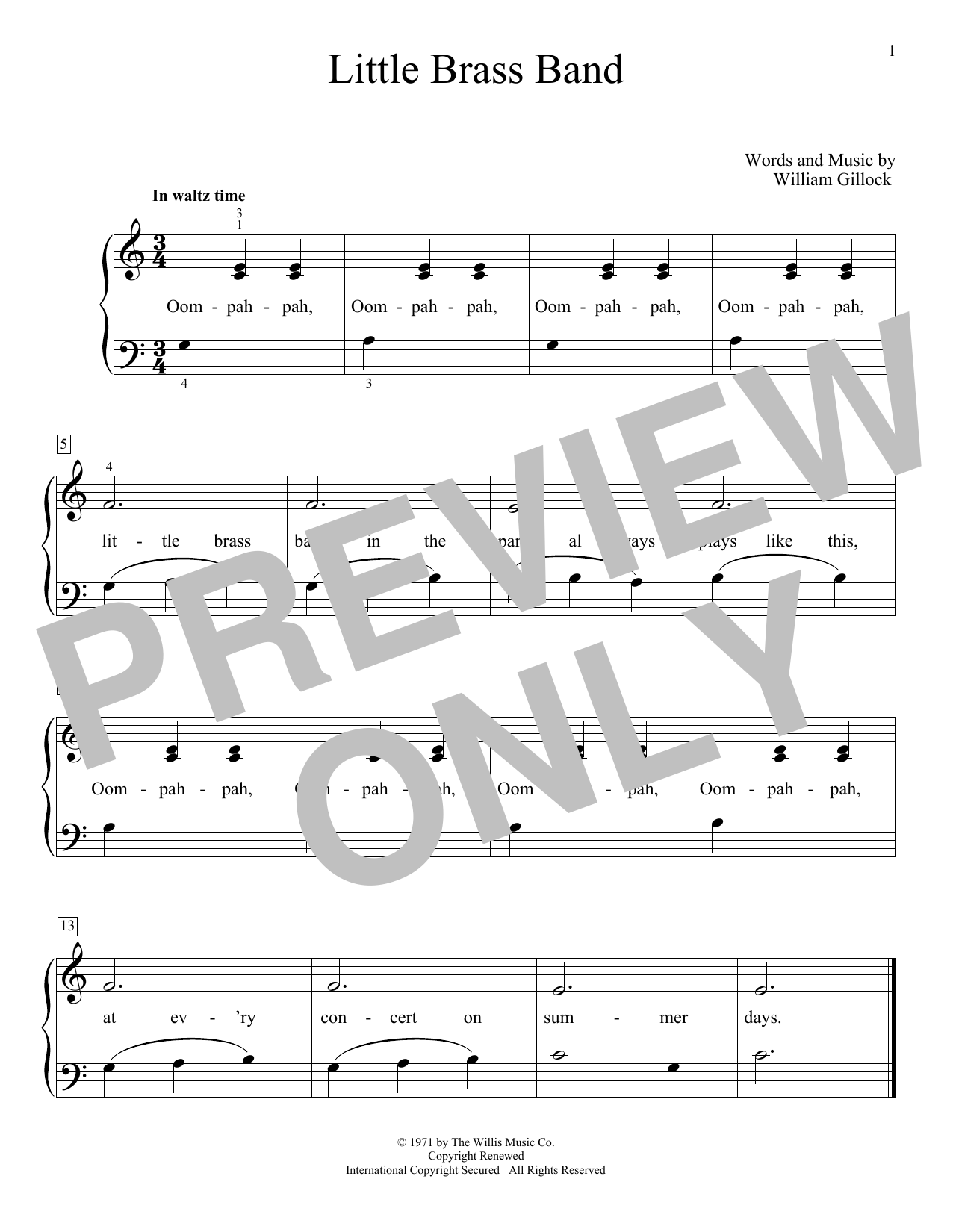 William Gillock Little Brass Band Sheet Music Notes & Chords for Educational Piano - Download or Print PDF