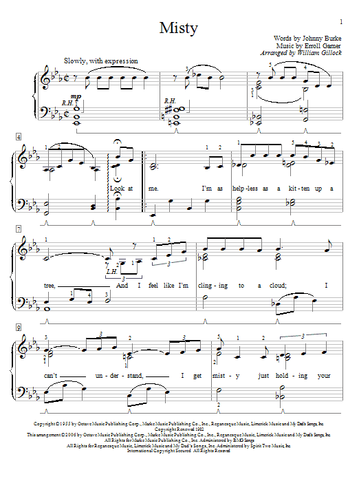 William Gillock Misty Sheet Music Notes & Chords for Educational Piano - Download or Print PDF