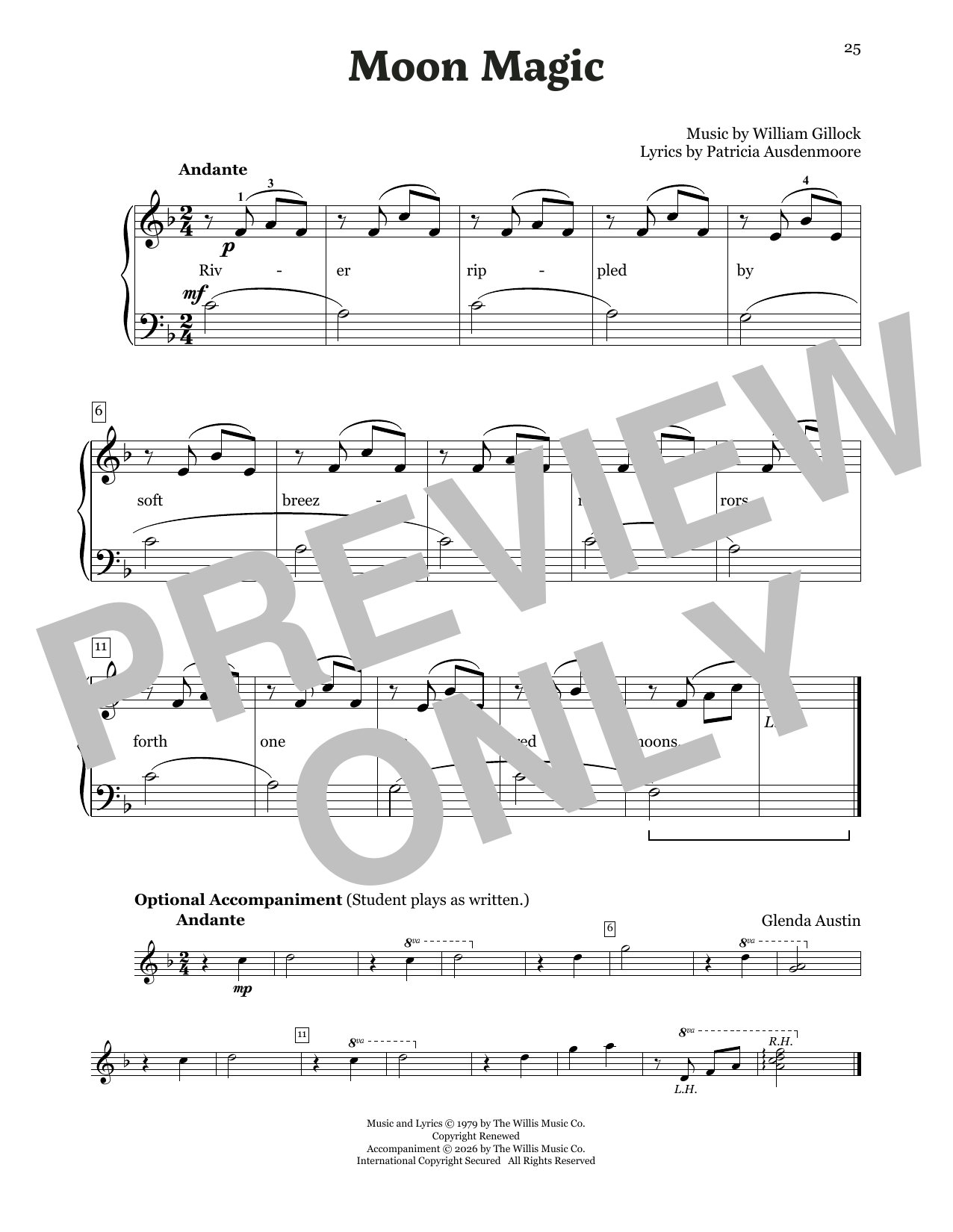 William Gillock Moon Magic Sheet Music Notes & Chords for Educational Piano - Download or Print PDF