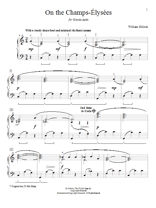 William Gillock On The Champs-Elysees Sheet Music Notes & Chords for Educational Piano - Download or Print PDF