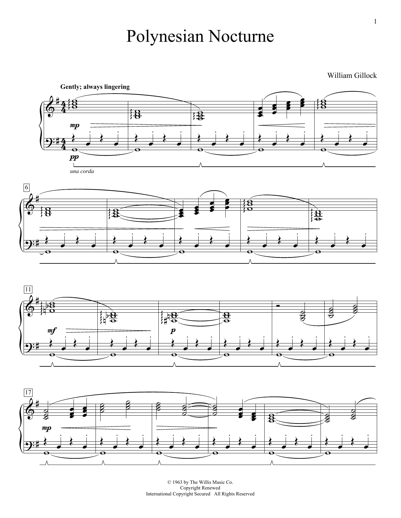 William Gillock Polynesian Nocturne Sheet Music Notes & Chords for Educational Piano - Download or Print PDF