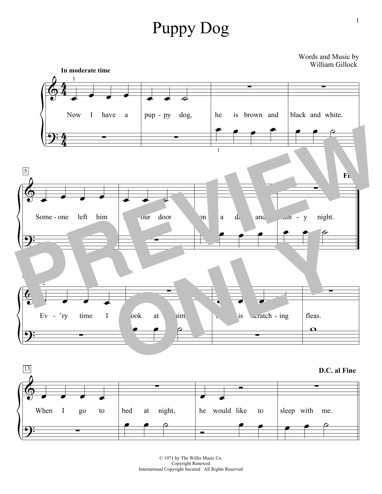 William Gillock Puppy Dog Sheet Music Notes & Chords for Educational Piano - Download or Print PDF