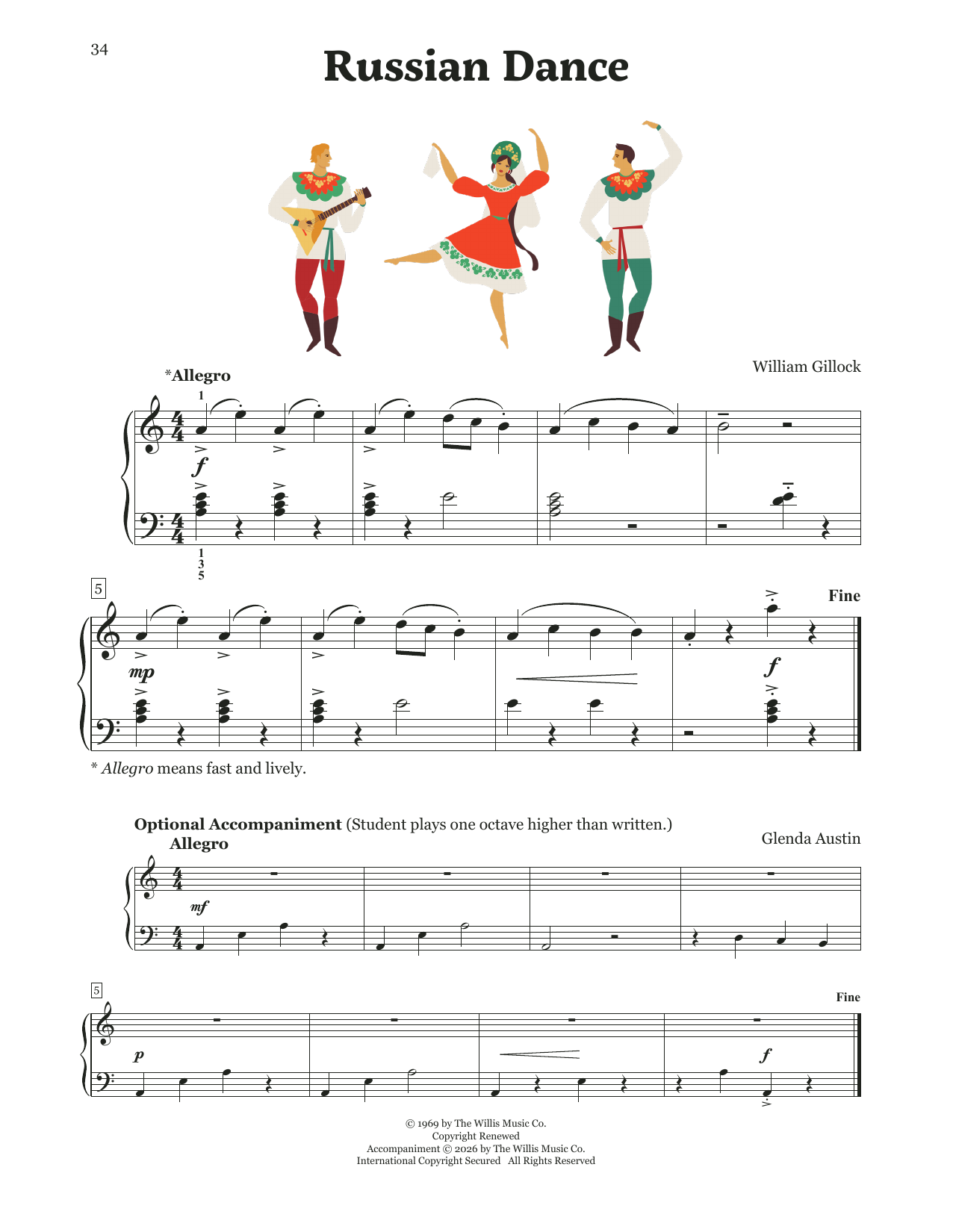 William Gillock Russian Dance Sheet Music Notes & Chords for Educational Piano - Download or Print PDF