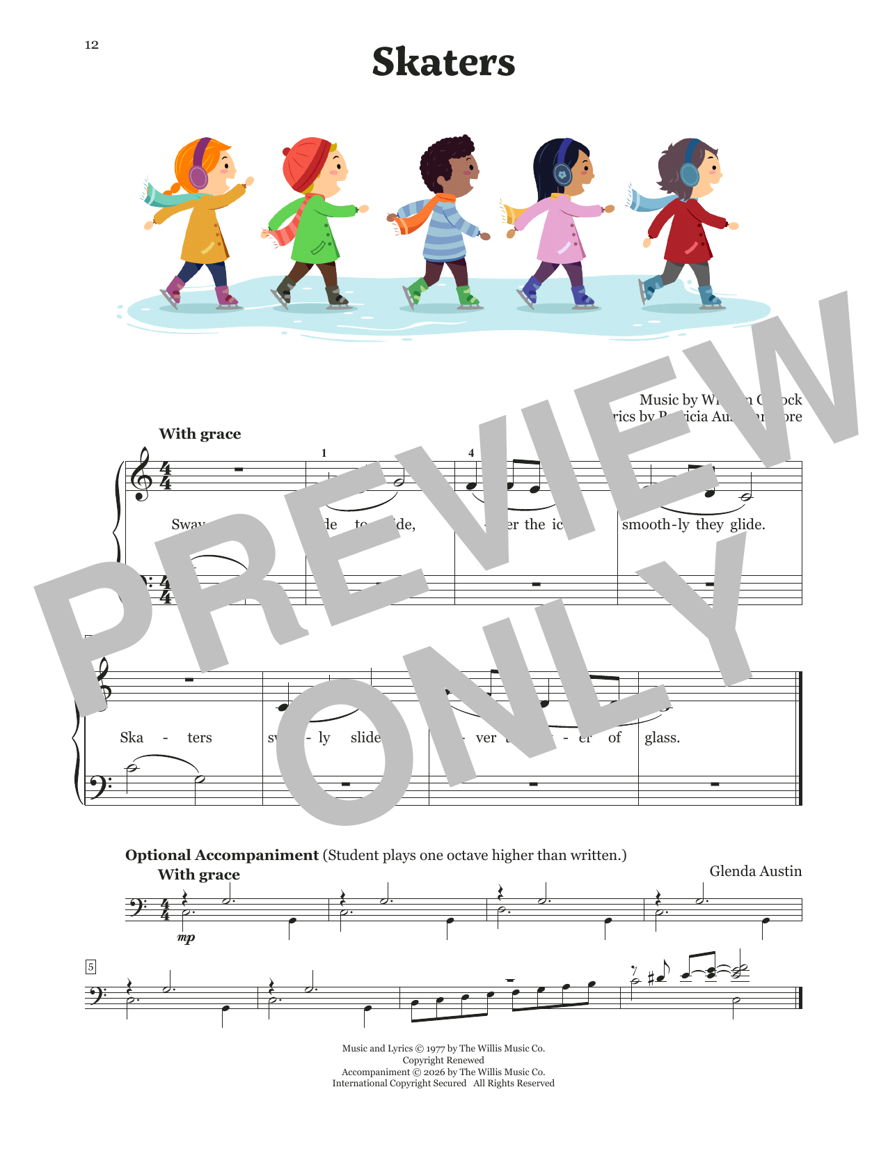 William Gillock Skaters Sheet Music Notes & Chords for Educational Piano - Download or Print PDF