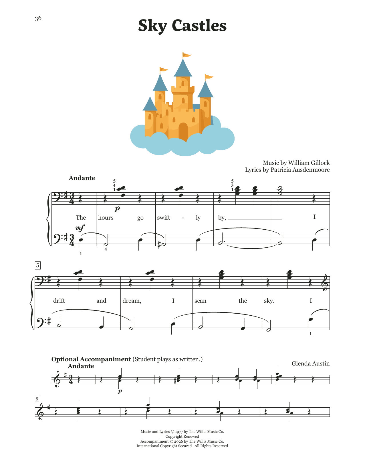 William Gillock Sky Castles Sheet Music Notes & Chords for Educational Piano - Download or Print PDF