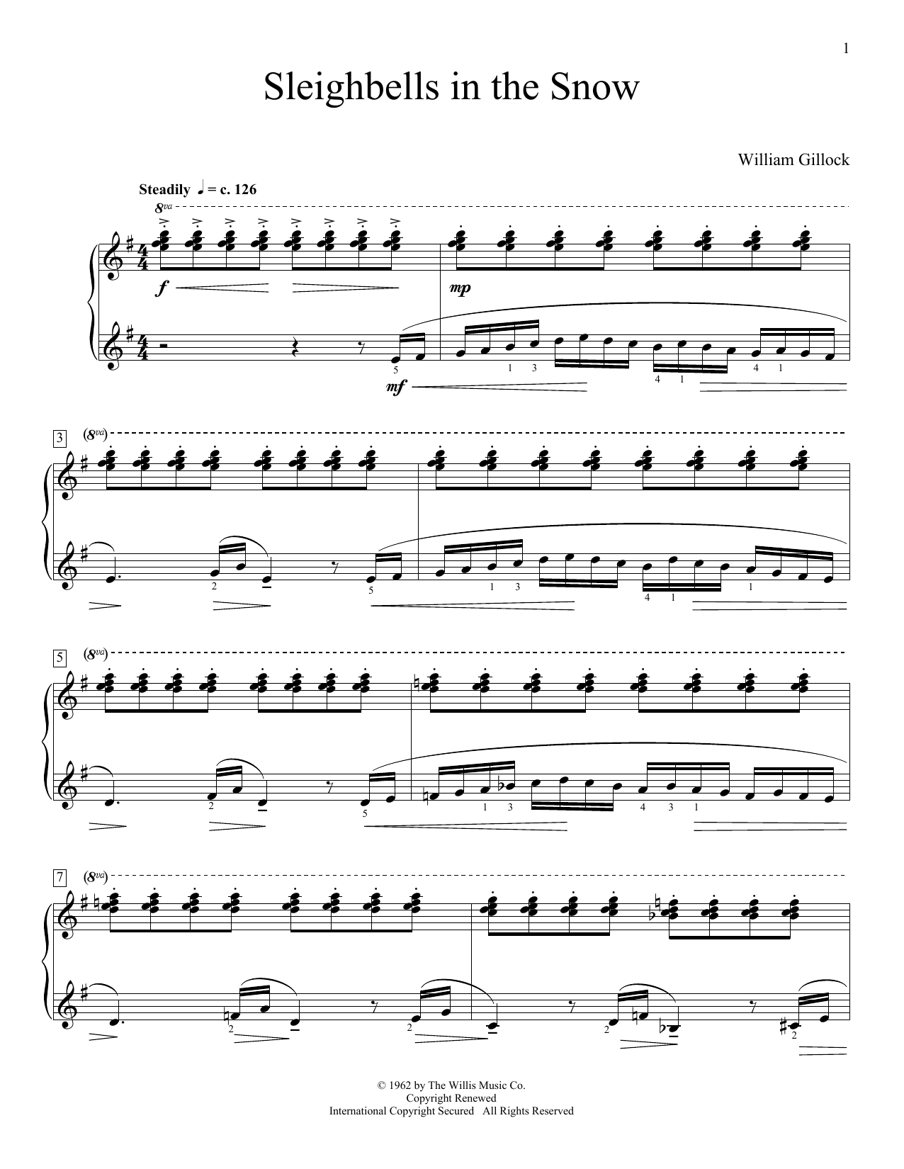 William Gillock Sleighbells In The Snow Sheet Music Notes & Chords for Educational Piano - Download or Print PDF
