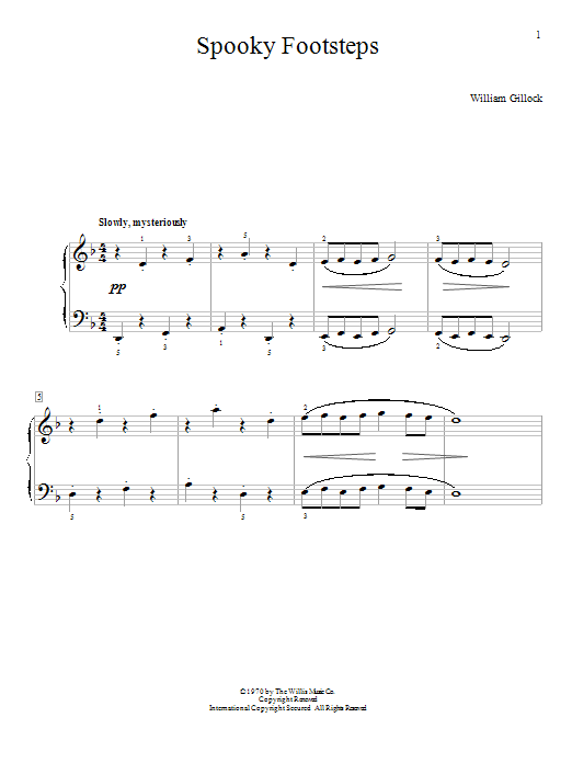 William Gillock Spooky Footsteps Sheet Music Notes & Chords for Educational Piano - Download or Print PDF