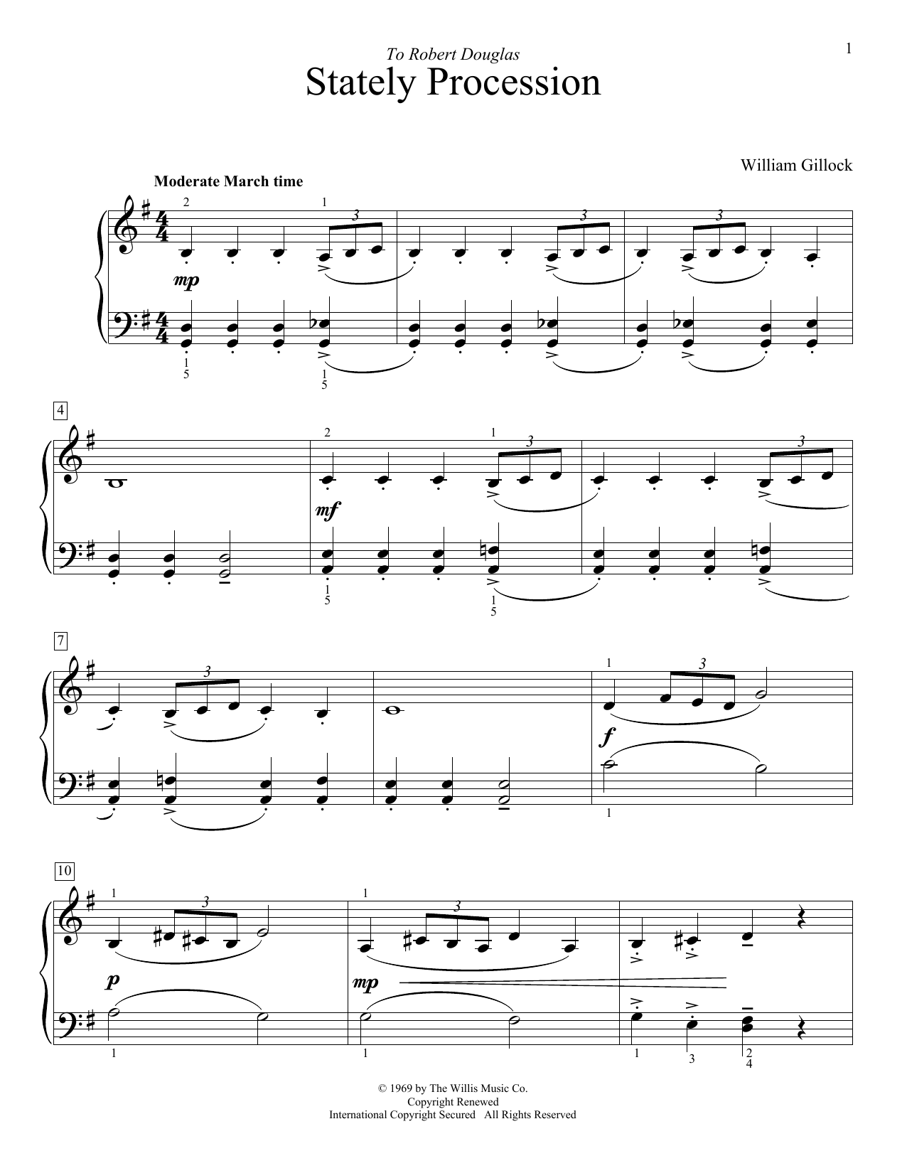 William Gillock Stately Procession Sheet Music Notes & Chords for Educational Piano - Download or Print PDF