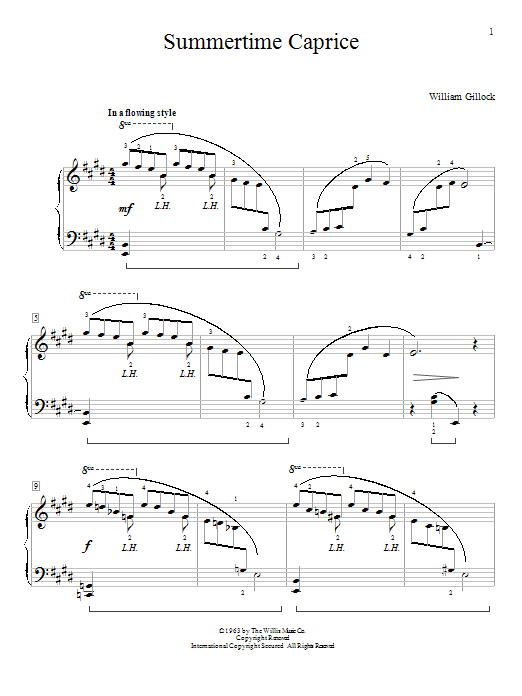 William Gillock Summertime Caprice Sheet Music Notes & Chords for Educational Piano - Download or Print PDF