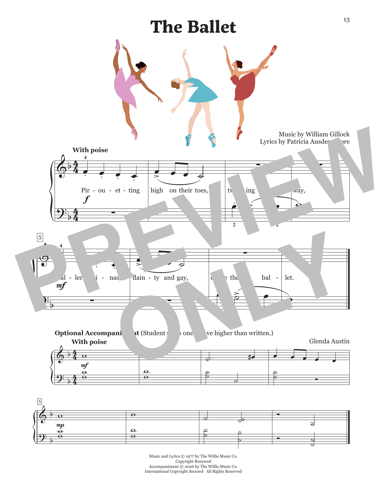William Gillock The Ballet Sheet Music Notes & Chords for Educational Piano - Download or Print PDF
