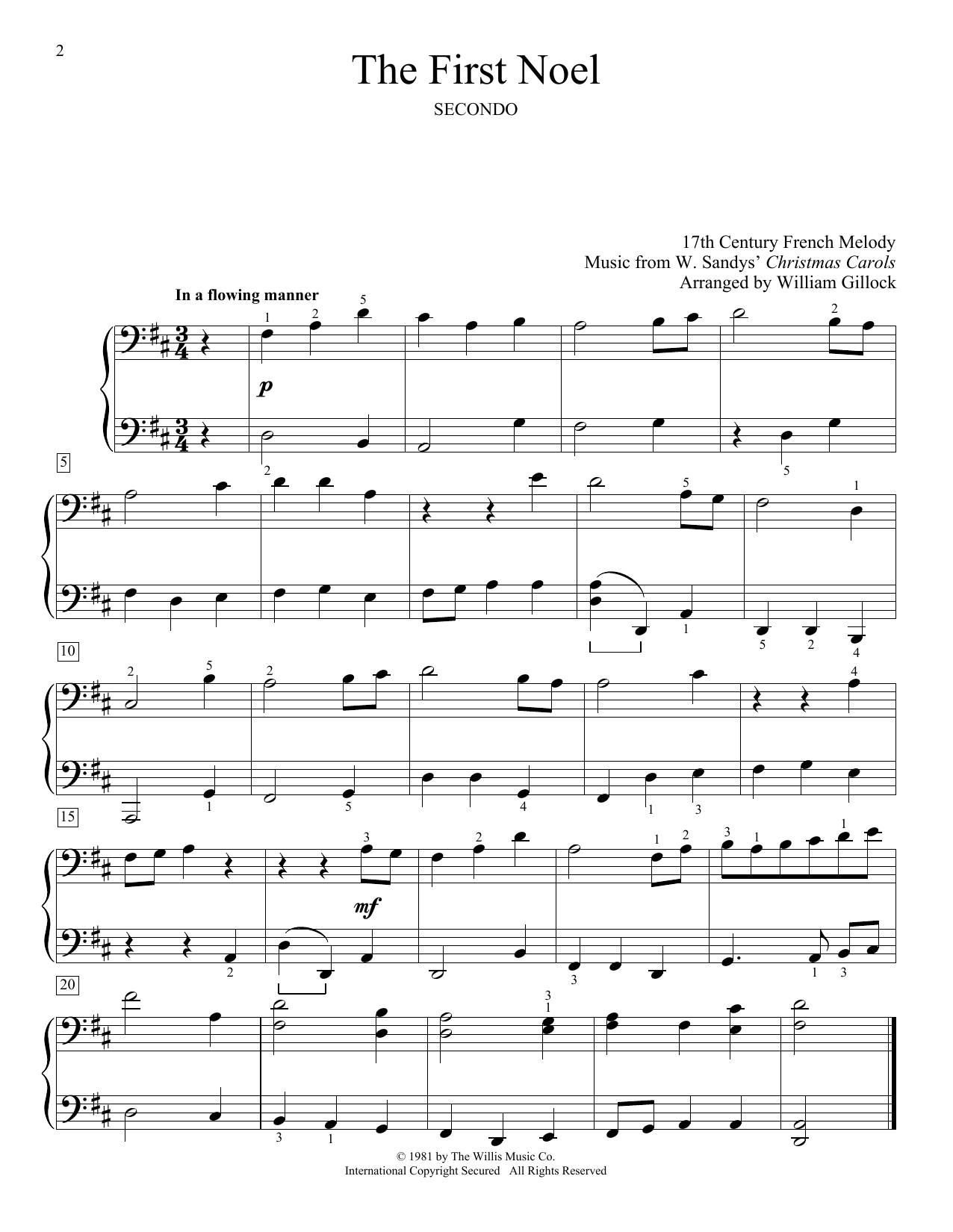 William Gillock The First Noel Sheet Music Notes & Chords for Piano Duet - Download or Print PDF