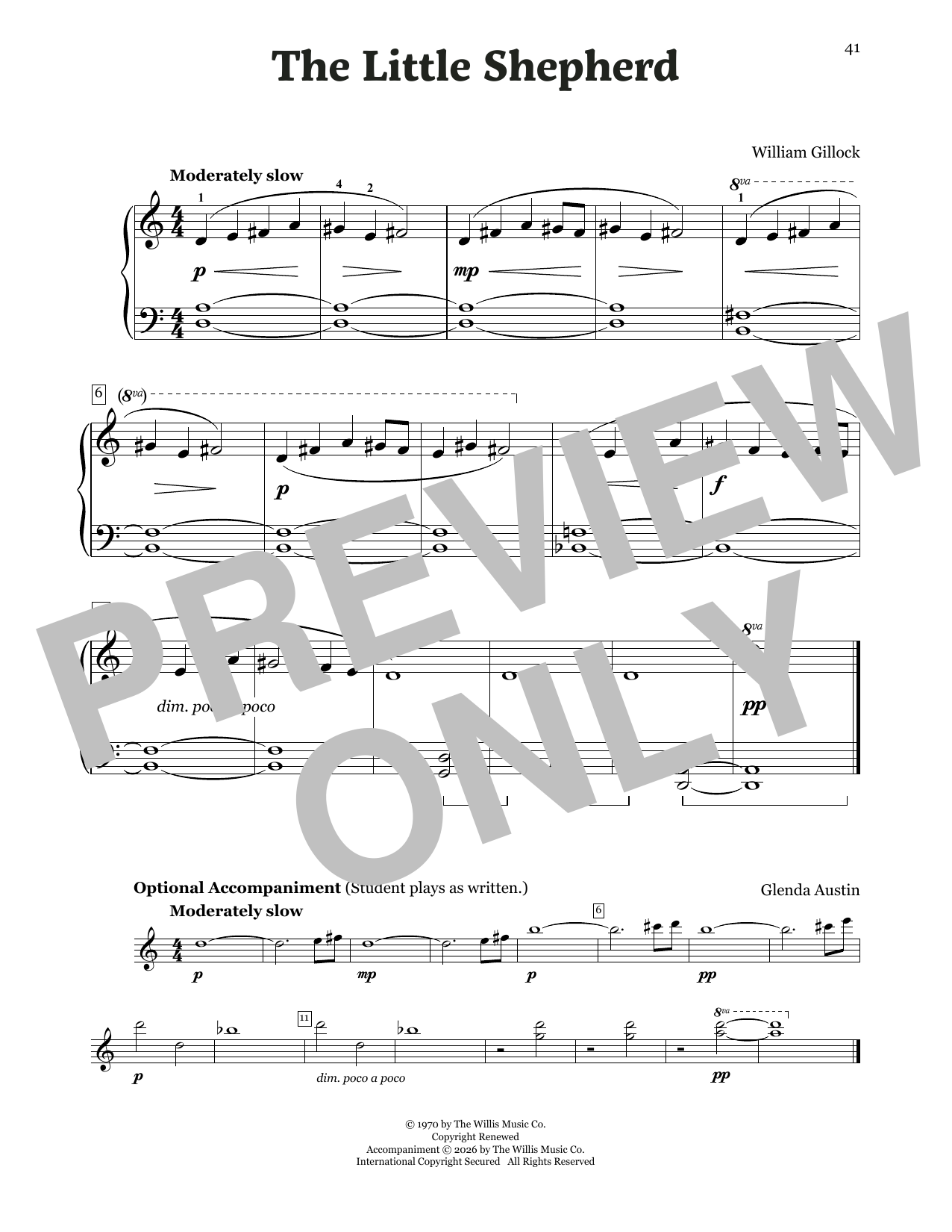 William Gillock The Little Shepherd Sheet Music Notes & Chords for Educational Piano - Download or Print PDF