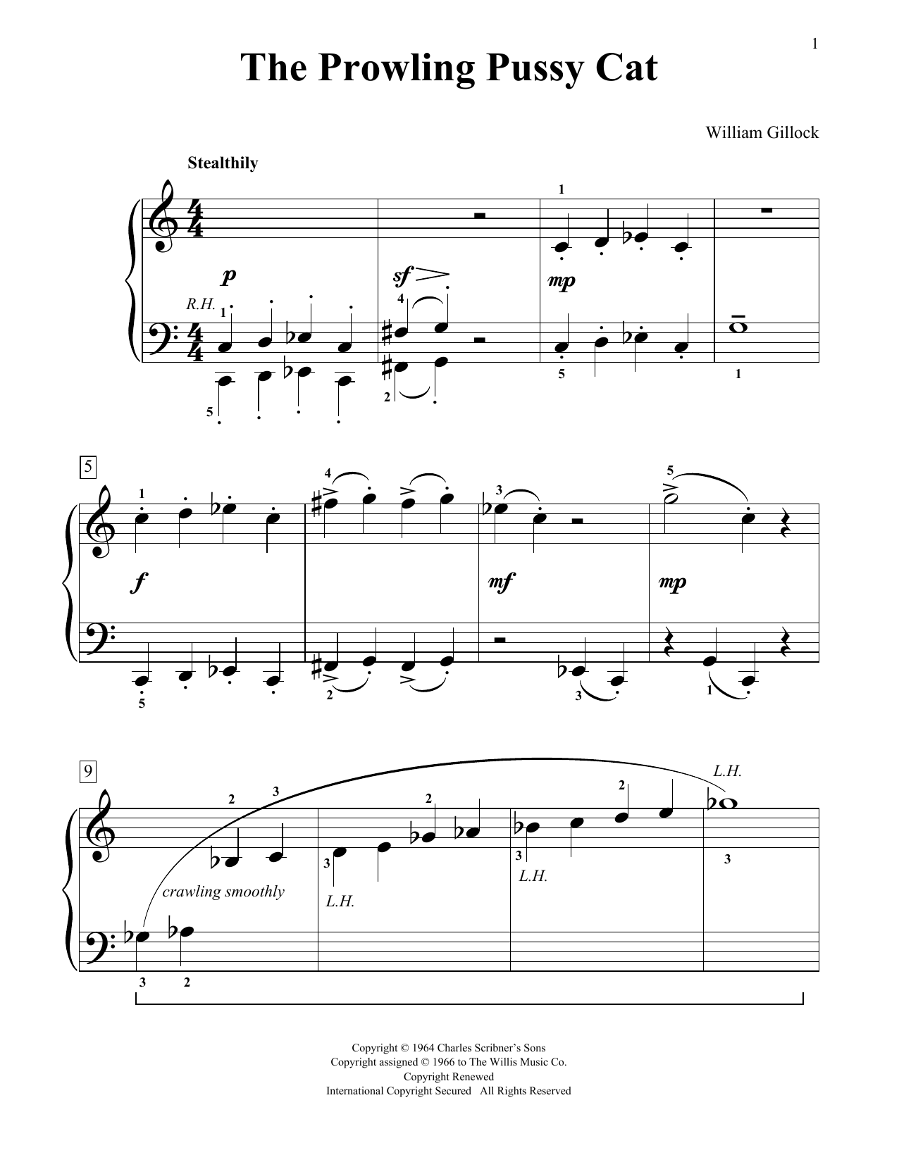 William Gillock The Prowling Pussy Cat Sheet Music Notes & Chords for Educational Piano - Download or Print PDF