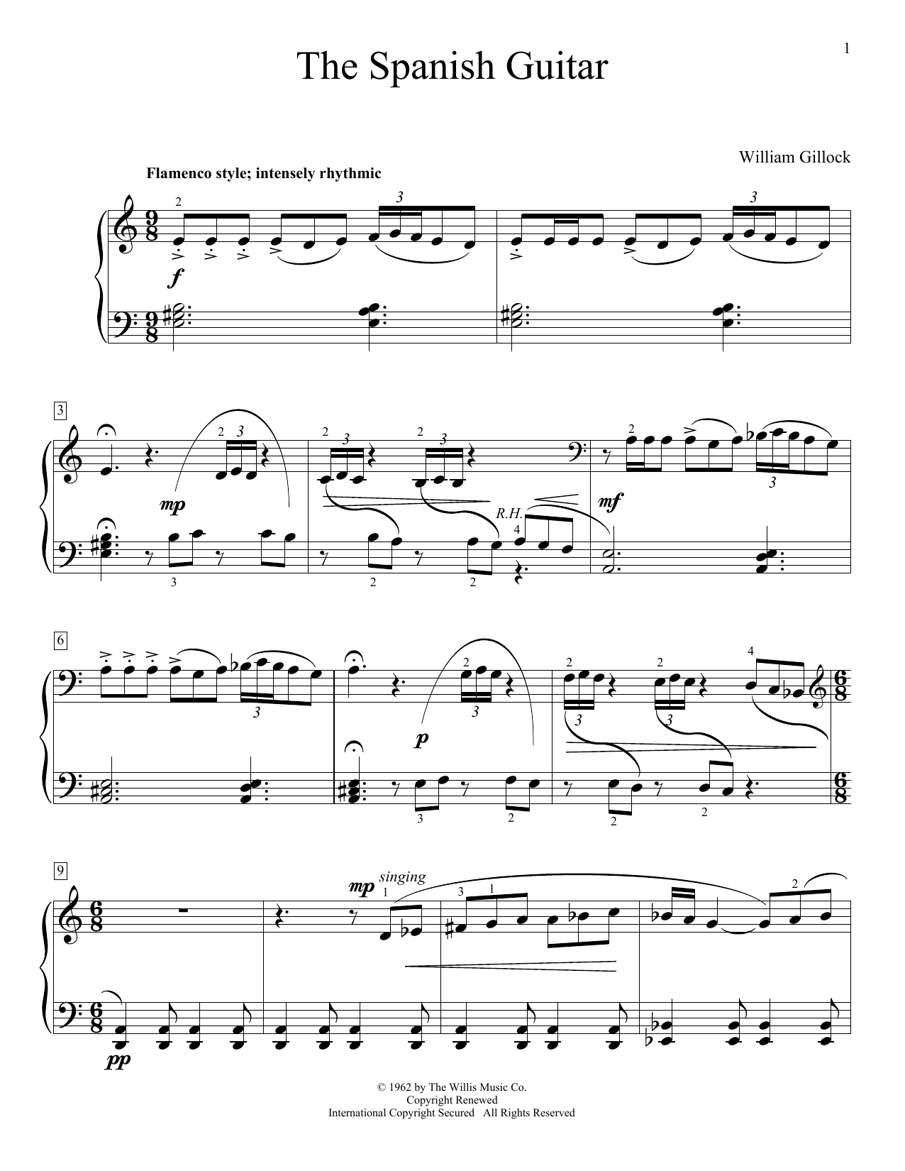 William Gillock Spanish Gypsies Sheet Music Notes & Chords for Educational Piano - Download or Print PDF