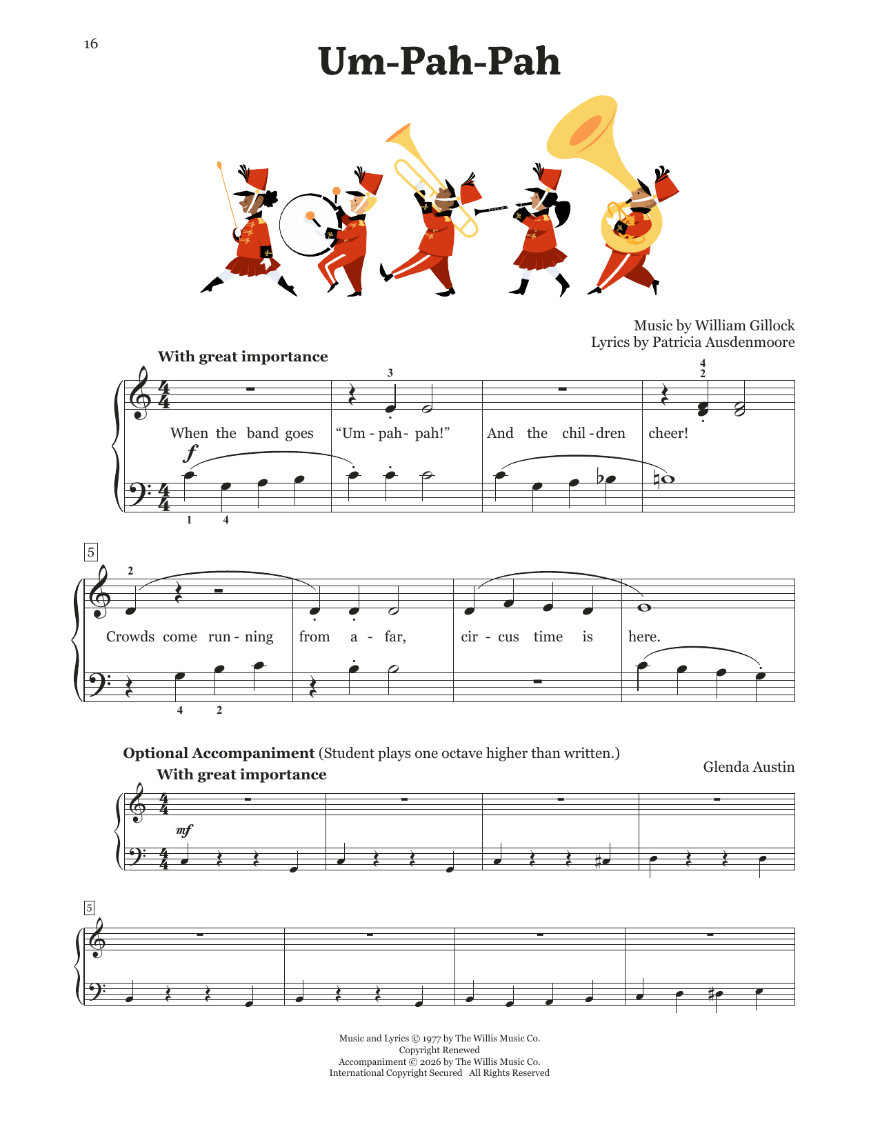William Gillock Um-Pah-Pah Sheet Music Notes & Chords for Educational Piano - Download or Print PDF