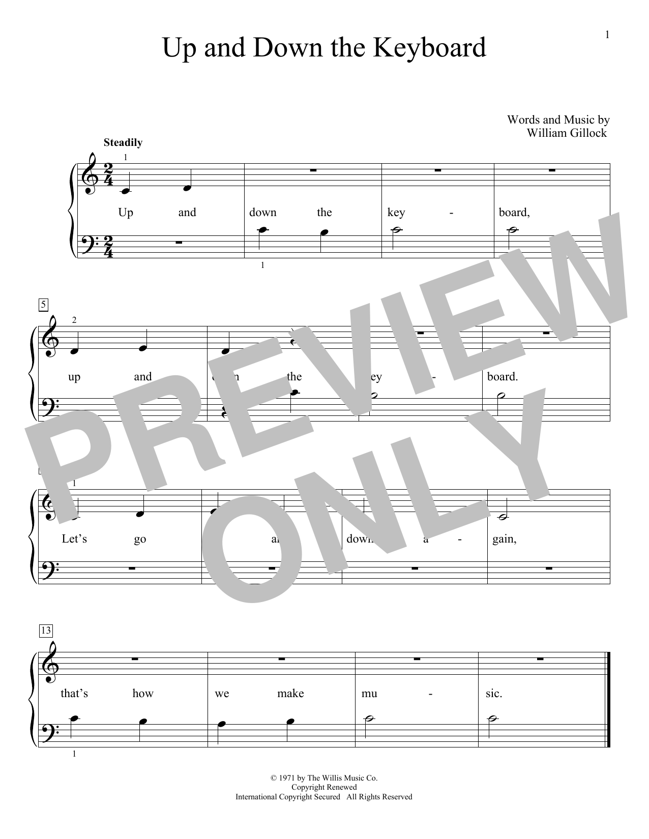 William Gillock Up And Down The Keyboard Sheet Music Notes & Chords for Educational Piano - Download or Print PDF