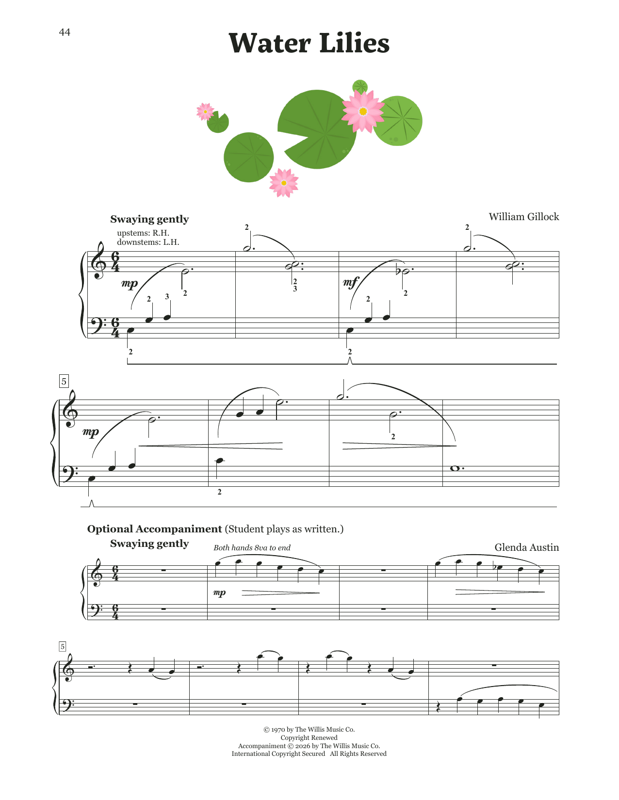 William Gillock Water Lilies Sheet Music Notes & Chords for Educational Piano - Download or Print PDF