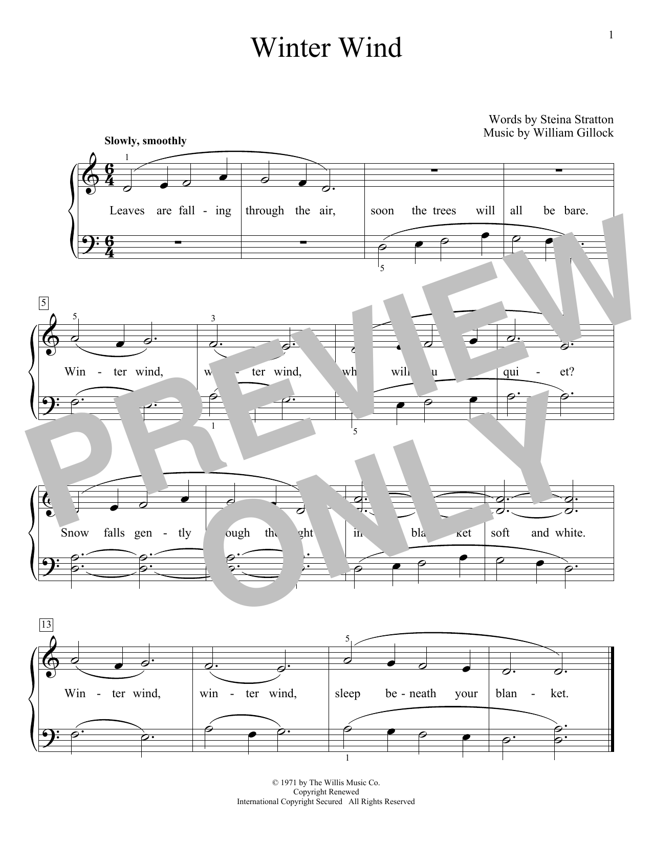 William Gillock Winter Wind Sheet Music Notes & Chords for Educational Piano - Download or Print PDF