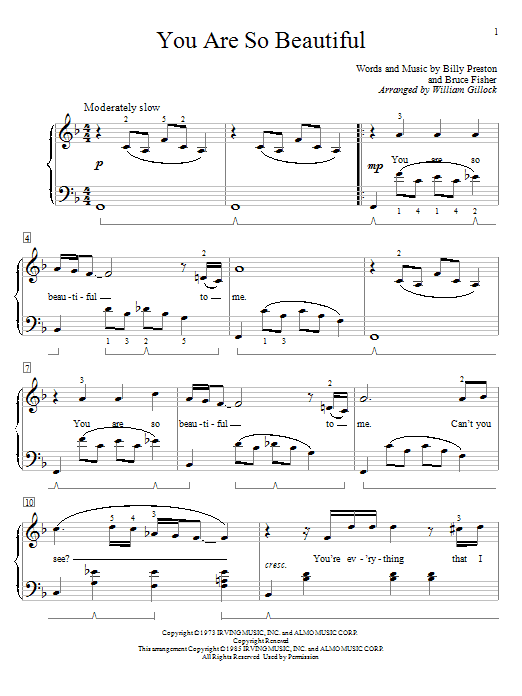 William Gillock You Are So Beautiful Sheet Music Notes & Chords for Educational Piano - Download or Print PDF