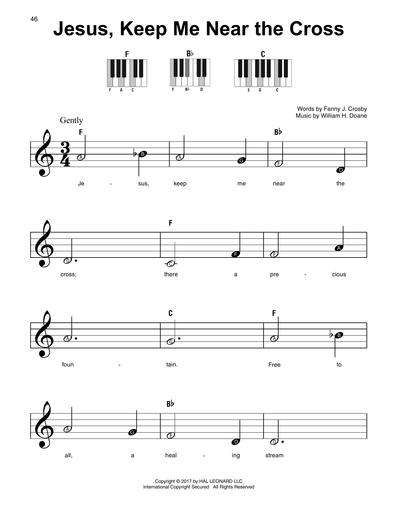 William H. Doane Jesus, Keep Me Near The Cross Sheet Music Notes & Chords for SPREP - Download or Print PDF