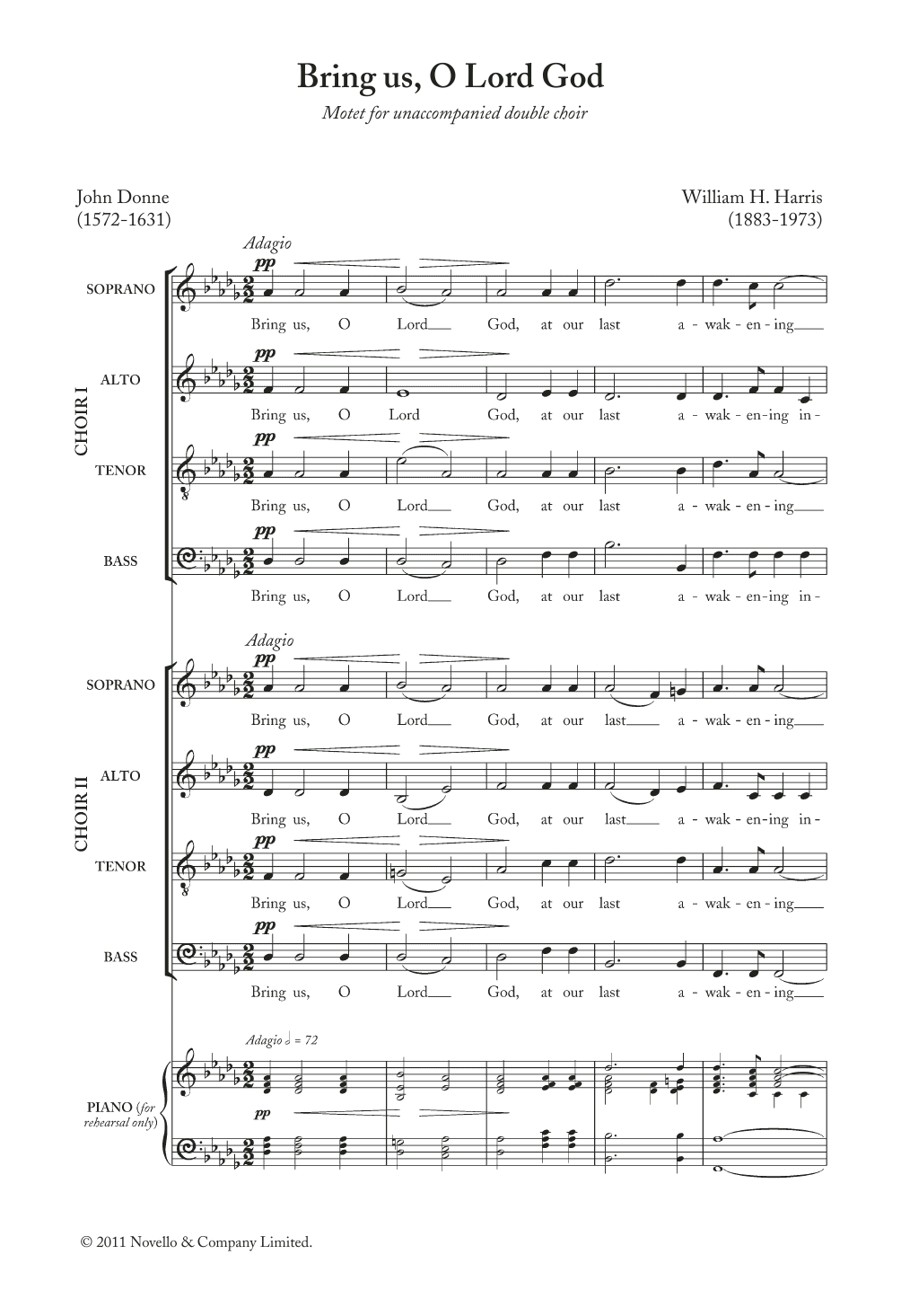 William H. Harris Bring Us, O Lord God Sheet Music Notes & Chords for Piano, Vocal & Guitar (Right-Hand Melody) - Download or Print PDF