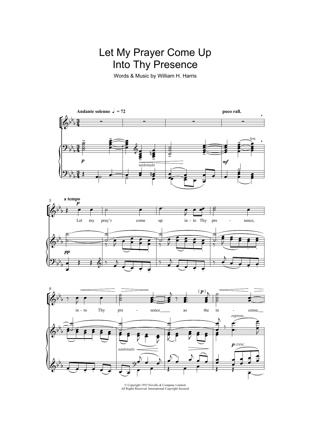 William H. Harris Let My Prayer Come Up Into Thy Presence Sheet Music Notes & Chords for SATB Choir - Download or Print PDF