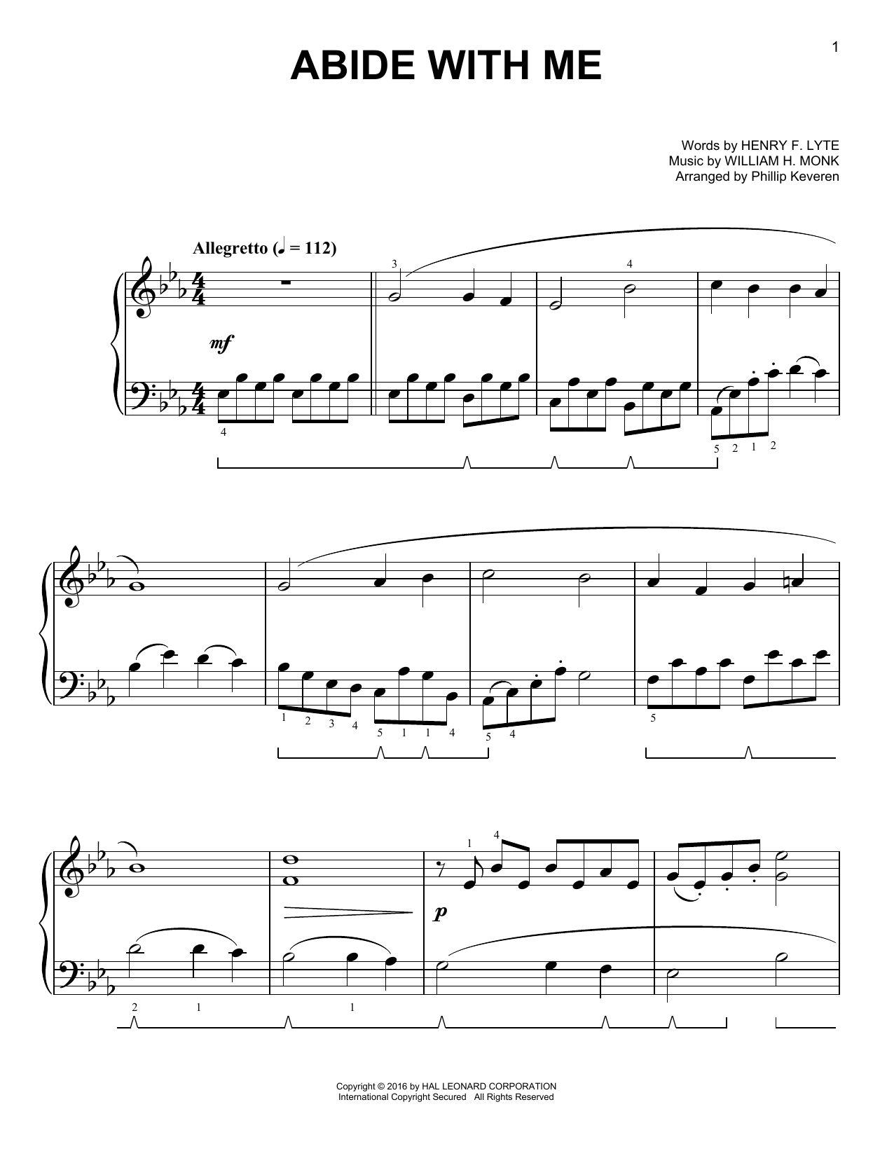 William H. Monk Abide With Me [Classical version] (arr. Phillip Keveren) Sheet Music Notes & Chords for Easy Piano - Download or Print PDF