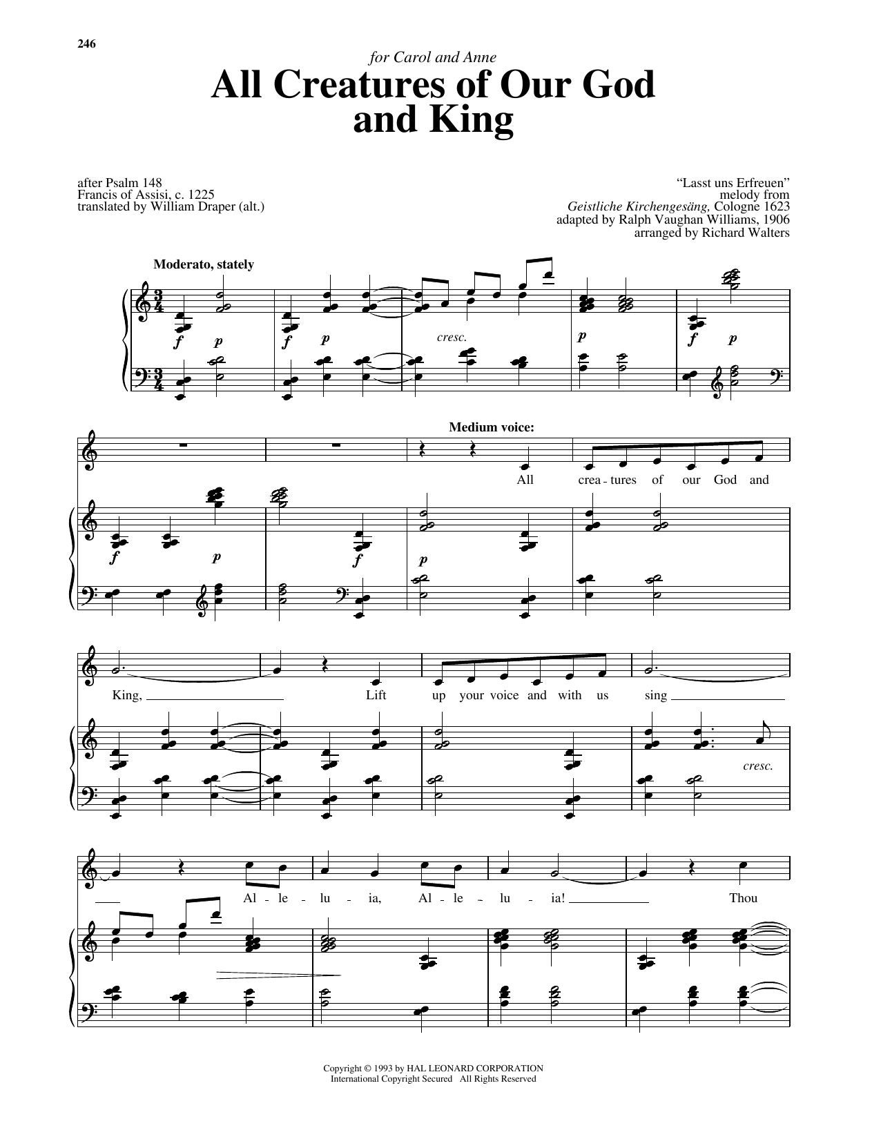 William Henry Draper All Creatures Of Our God And King Sheet Music Notes & Chords for Piano & Vocal - Download or Print PDF