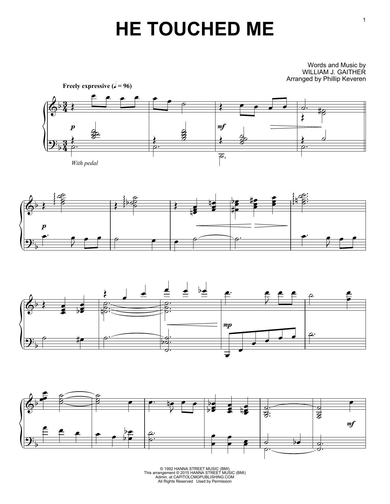 Phillip Keveren He Touched Me Sheet Music Notes & Chords for Piano - Download or Print PDF