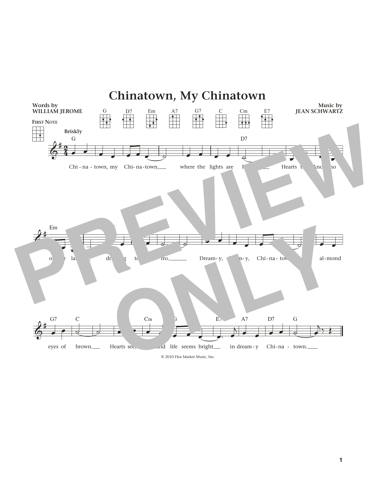 William Jerome Chinatown, My Chinatown (from The Daily Ukulele) (arr. Liz and Jim Beloff) Sheet Music Notes & Chords for Ukulele - Download or Print PDF