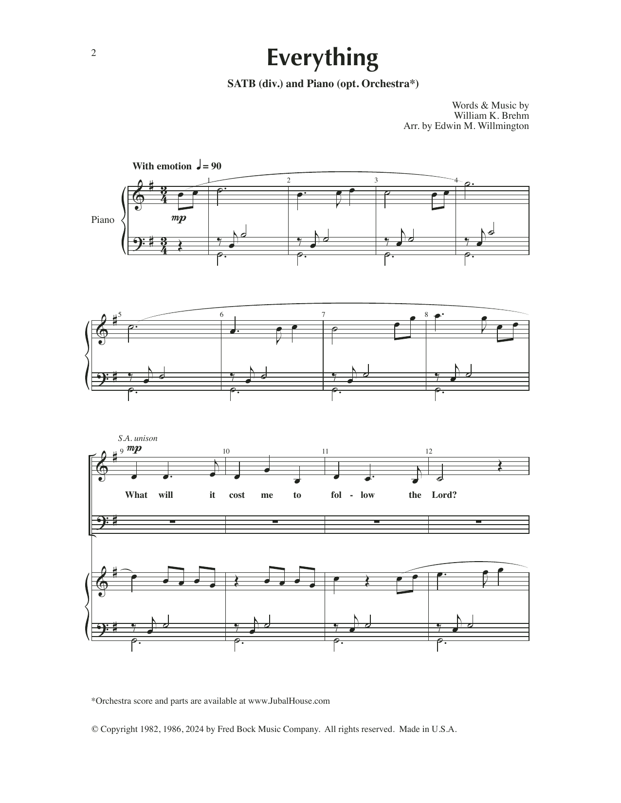 William K. Brehm Everything! (arr. Edwin M. Willmington) Sheet Music Notes & Chords for SATB Choir - Download or Print PDF