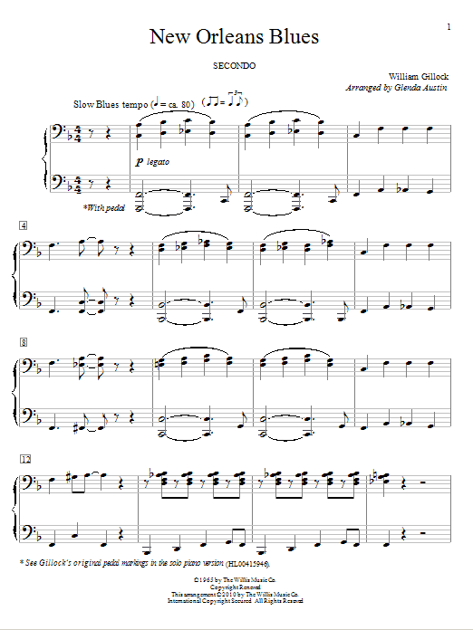 William Gillock New Orleans Blues Sheet Music Notes & Chords for Piano Duet - Download or Print PDF