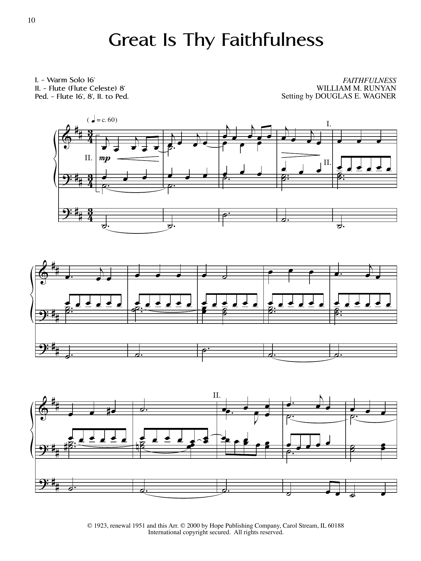 William M. Runyan Great is They Faithfulness Sheet Music Notes & Chords for Organ - Download or Print PDF