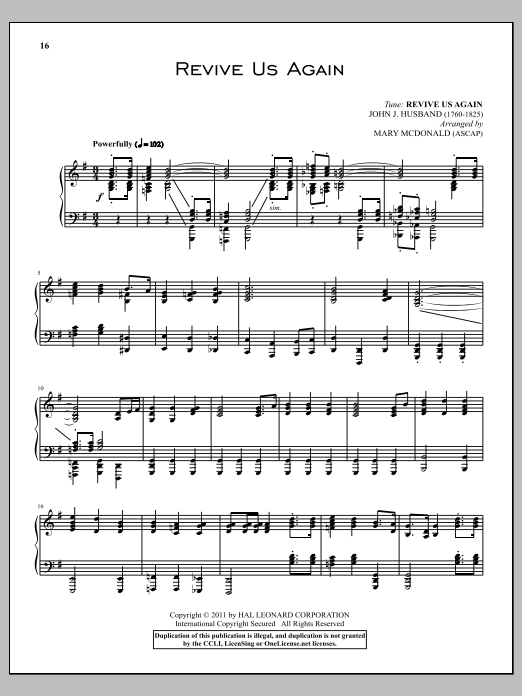 William P. MacKay Revive Us Again Sheet Music Notes & Chords for SPREP - Download or Print PDF